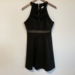 High Neck Holiday Black Dress